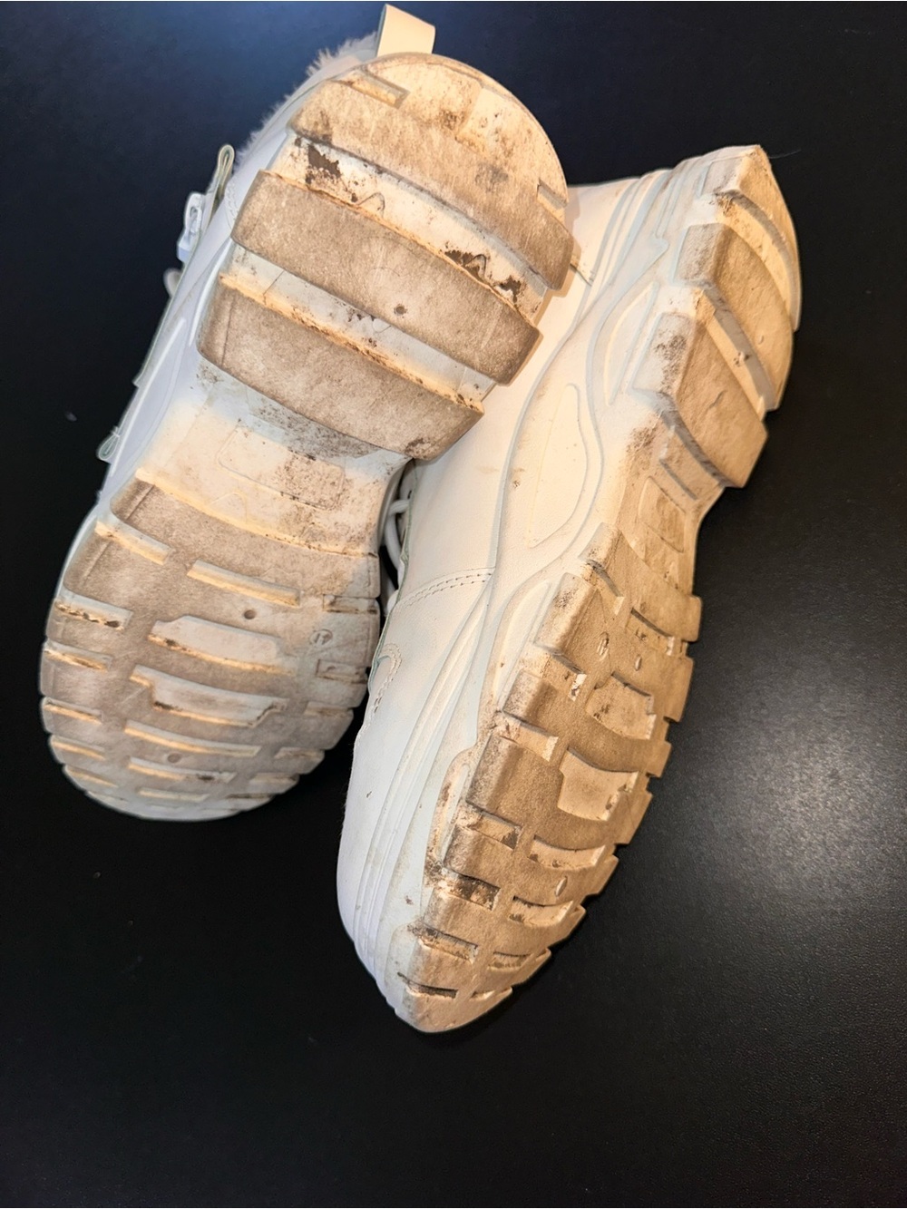 ⭐️ White Fashion Fleece Lined High-Top Chunky Sneakers (fit 9.5) - Picture 6 of 9